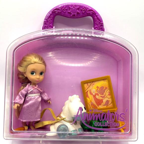 Disney Animators' Collection Tangled Rapunzel Mini Doll Play Set in Case - Picture 3 of 3